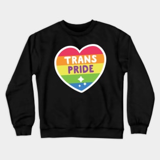 Trans Pride Happy Rainbow Heart Crewneck Sweatshirt